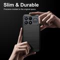 Xiaomi Poco F9 Ultra Brushed TPU Case - Carbon Fiber - Black