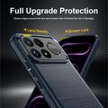 Xiaomi Poco F9 Ultra Brushed TPU Case - Carbon Fiber - Blue