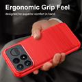 Xiaomi Poco F9 Ultra Brushed TPU Case - Carbon Fiber - Red