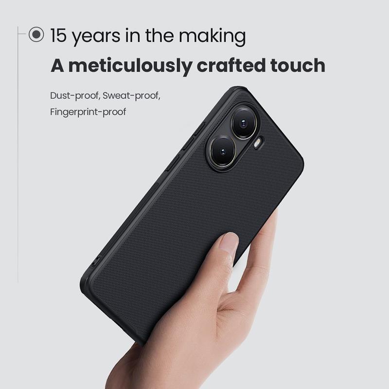 Nillkin Super Frosted Shield Hoesje Voor Xiaomi Poco X7 Pro - Matte Zwarte Back Cover Met TPU Randen