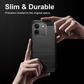 Xiaomi Poco X8 Power Brushed TPU Case - Carbon Fiber - Black