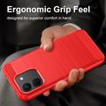 Xiaomi Poco X8 Power Brushed TPU Case - Carbon Fiber - Red