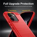 Xiaomi Poco X8 Power Brushed TPU Case - Carbon Fiber - Red