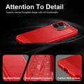 Xiaomi Poco X8 Power Brushed TPU Case - Carbon Fiber - Red