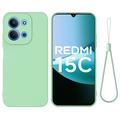 Xiaomi Redmi 15C Liquid Silicone Case with Hand Strap - Green