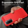 Xiaomi Redmi 15a/R70/R70m Brushed TPU Case - Carbon Fiber - Red