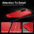 Xiaomi Redmi 15a/R70/R70m Brushed TPU Case - Carbon Fiber - Red