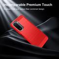 Xiaomi Redmi 15a/R70/R70m Brushed TPU Case - Carbon Fiber - Red