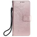 Xiaomi Redmi 15a Mandala Wallet Case with Wrist Strap - Pink