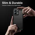 Xiaomi Redmi 17 5G/4G Brushed TPU Case - Carbon Fiber - Black
