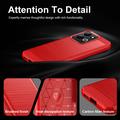 Xiaomi Redmi 17 5G/4G Brushed TPU Case - Carbon Fiber - Red