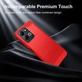 Xiaomi Redmi 17 5G/4G Brushed TPU Case - Carbon Fiber - Red