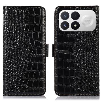 Xiaomi Redmi K100 Pro/Poco F9 Pro Crocodile Series Wallet Leather Case with RFID - Black