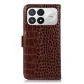 Xiaomi Redmi K100 Pro/Poco F9 Pro Crocodile Series Wallet Leather Case with RFID - Brown