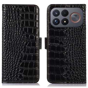 Xiaomi Redmi K100 Pro Max/Poco F9 Ultra Crocodile Series Wallet Leather Case with RFID - Black