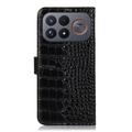 Xiaomi Redmi K100 Pro Max/Poco F9 Ultra Crocodile Series Wallet Leather Case with RFID - Black