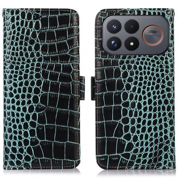 Xiaomi Redmi K100 Pro Max/Poco F9 Ultra Crocodile Series Wallet Leather Case with RFID - Green