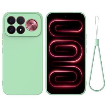 Xiaomi Redmi K100 Pro Max/Poco F9 Ultra Liquid Silicone Case with Hand Strap - Green