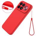 Xiaomi Redmi K100 Pro Max/Poco F9 Ultra Liquid Silicone Case with Hand Strap - Red