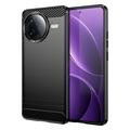 Xiaomi Redmi K80/Poco F7 Pro Brushed TPU Case - Carbon Fiber - Black