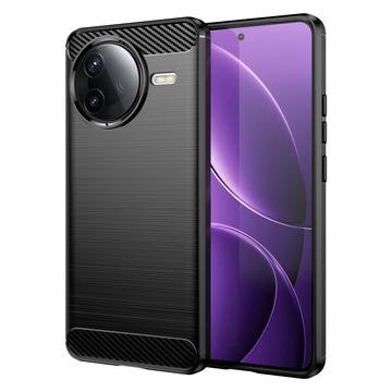 Xiaomi Redmi K80/Poco F7 Pro Brushed TPU Case - Carbon Fiber - Black