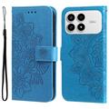 Xiaomi Redmi K90/Poco F8 Pro Mandala Series Wallet Case - Blue