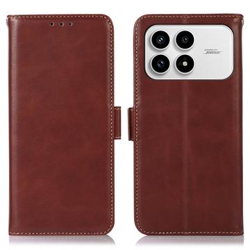 Xiaomi Redmi K90/Poco F8 Pro Wallet Leather Case with RFID - Brown