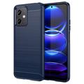 Xiaomi Redmi Note 12/Poco X5 Brushed TPU Case - Carbon Fiber - Blue