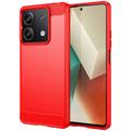 Xiaomi Redmi Note 13 Brushed TPU Case - Carbon Fiber - Red