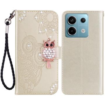 Xiaomi Redmi Note 13 Pro/Poco X6 Owl Rhinestone Wallet Case