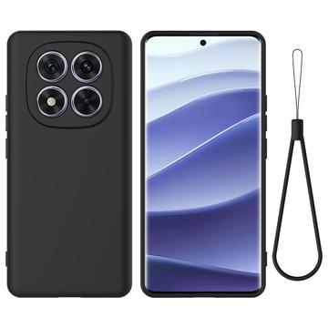 Xiaomi Redmi Note 14 Pro 5G, Poco X7 Liquid Silicone Case with Hand Strap - Black