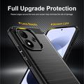 Xiaomi Redmi Note 17 4G/5G Brushed TPU Case - Carbon Fiber - Black