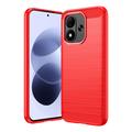 Xiaomi Redmi Note 17 4G/5G Brushed TPU Case - Carbon Fiber - Red