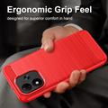 Xiaomi Redmi Note 17 4G/5G Brushed TPU Case - Carbon Fiber - Red