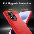 Xiaomi Redmi Note 17 4G/5G Brushed TPU Case - Carbon Fiber - Red