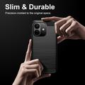 Xiaomi Redmi Note 17 Pro Brushed TPU Case - Carbon Fiber - Black