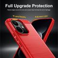 Xiaomi Redmi Note 17 Pro Brushed TPU Case - Carbon Fiber - Red