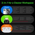 Y222 15W Ultra-Compact 3-in-1 Magnetic MagSafe Wireless Charger