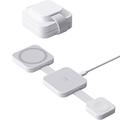 Y222 15W Ultra-Compact 3-in-1 Magnetic MagSafe Wireless Charger - White