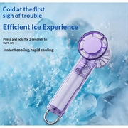 Y59 Transparent Portable Cooling Fan with Semiconductor Cooling - 3000mAh - Purple