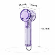 Y59 Transparent Portable Cooling Fan with Semiconductor Cooling - 3000mAh - Purple
