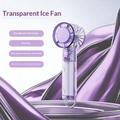 Y59 Transparent Portable Cooling Fan with Semiconductor Cooling - 3000mAh - Purple