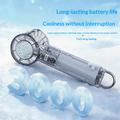 Y59 Transparent Portable Cooling Fan with Semiconductor Cooling - 3000mAh - White