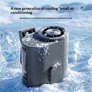 Y66 Clip-On Semiconductor Cooling Waist Fan with Digital Display - Black
