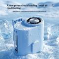 Y66 Clip-On Semiconductor Cooling Waist Fan with Digital Display - Blue
