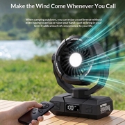 Y7 Portable Camping Tent Fan with LED Light