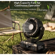 Y7 Portable Camping Tent Fan with LED Light
