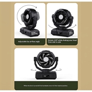 Y7 Portable Camping Tent Fan with LED Light