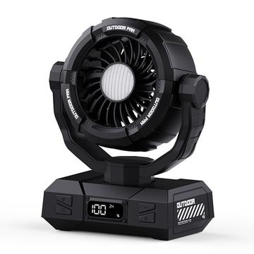 Y7 Portable Camping Tent Fan with LED Light - Black