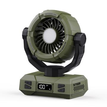 Y7 Portable Camping Tent Fan with LED Light - Green